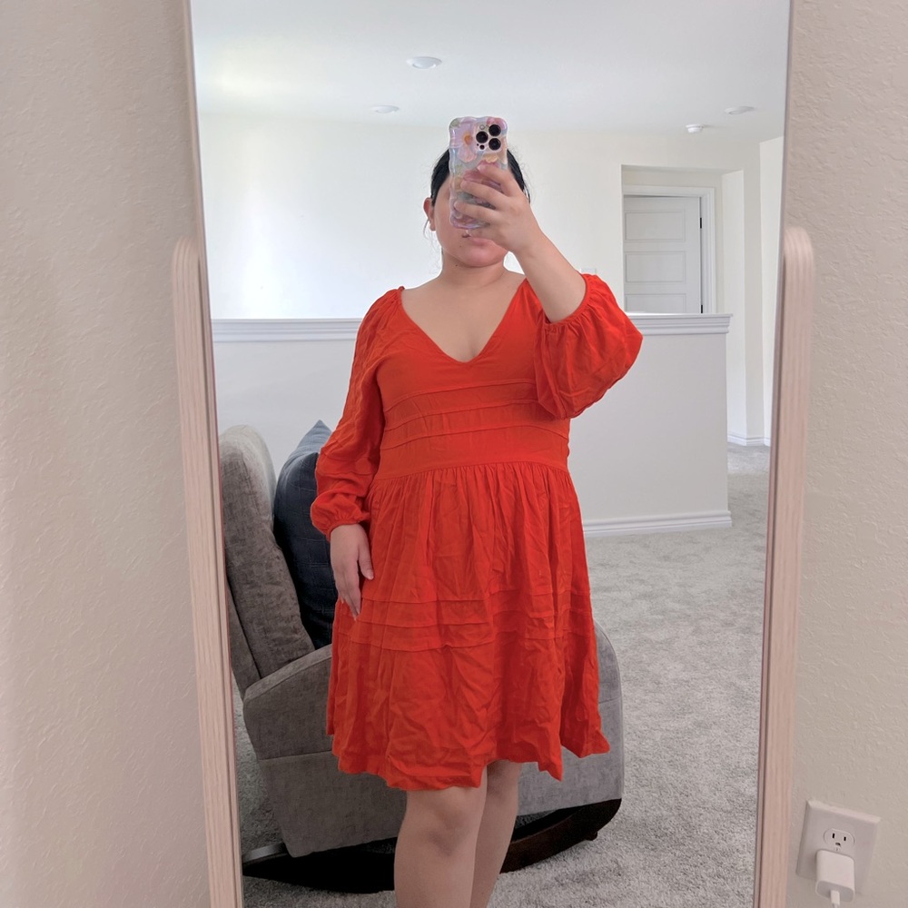 Bright orange dress
